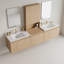 Meuble-lavabo double 84 po avec armoire supérieure, lavabo en céramique et conception sans poignée 84 po-126124084-132947840