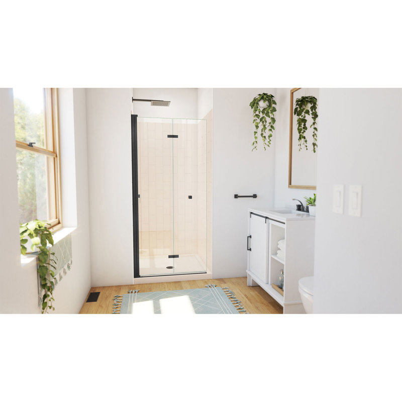 Ensemble de douche carré sans cadre Aqua-Q F 36 x P 36 x H 76,75, Noir mat