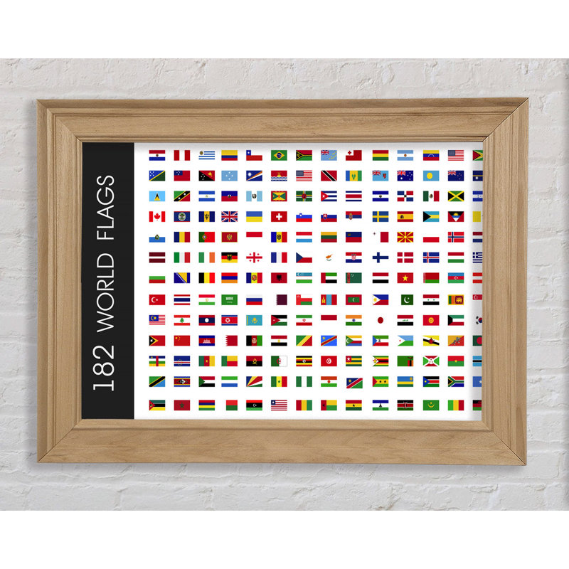 World Flags - Single Picture Frame Print, Black Framed Paper, 42cm H x 59.7cm W x 3.4cm D