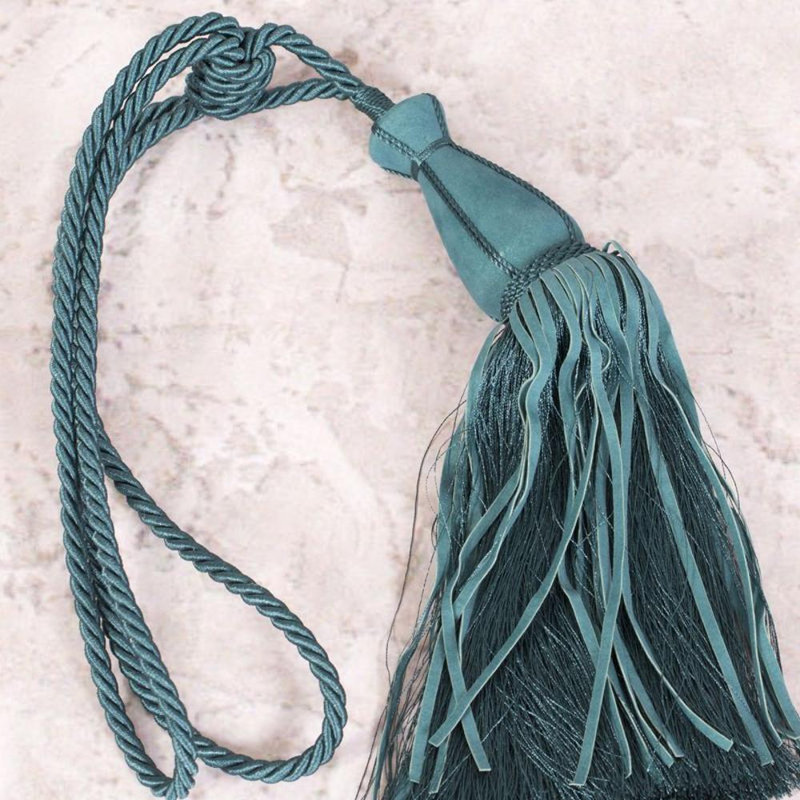 Lorrain Fabric 10cm Curtain Tieback, Dark Blue