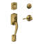Camelot Handleset with Deadbolt and Accent Door Lever and Rosette-41220909-40880778