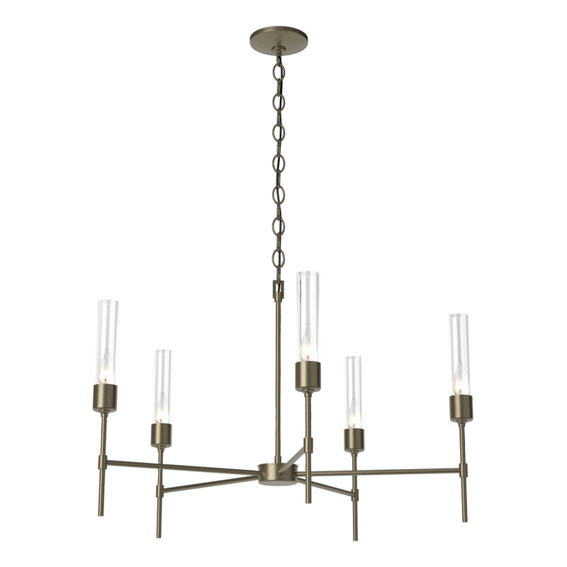 Vela 5 - Light Sputnik Sphere Chandelier, Soft Gold, Clear Glass