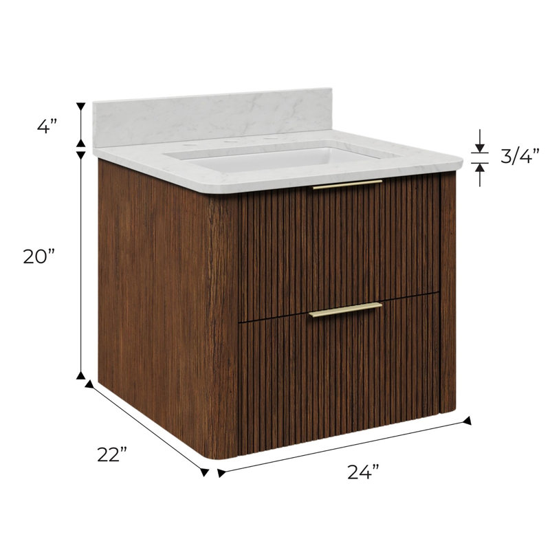 Ensemble de meuble-lavabo flottant Clapp, 24"