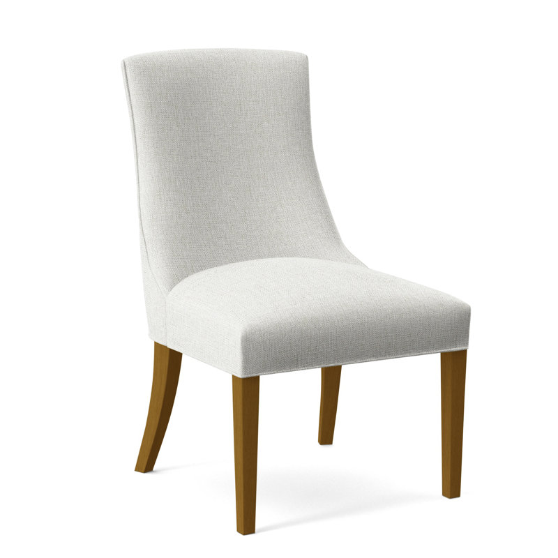 Tuxedo Slipper Dining Chair, Beige Performance Fabric; 0851-73, Havana Finish
