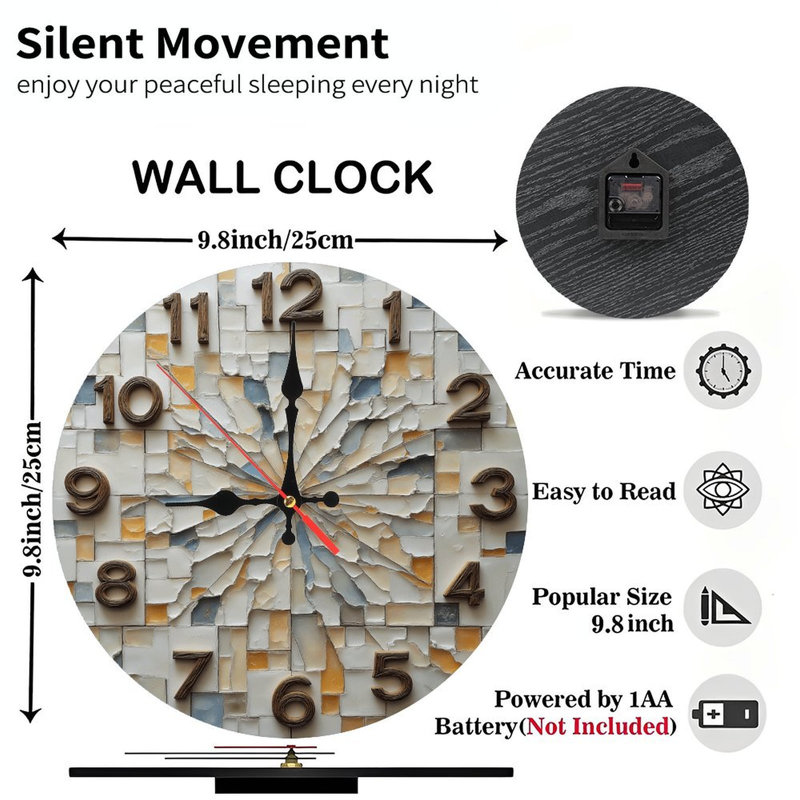 Horloge murale moderne en mosaïque