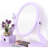Purple Wood Vanity Table And Padded Stool With 3 Drawer Storage Mirror Modern 3 Adjustable Enticement-429415770