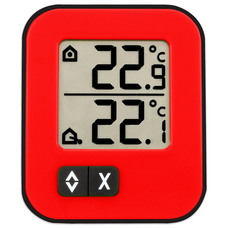 Petit thermomètre numérique intérieur et extérieur, Rouge