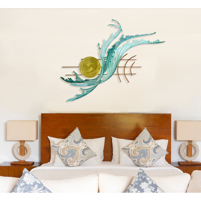 Handmade Coastal Abstract Wall Decor on Metal