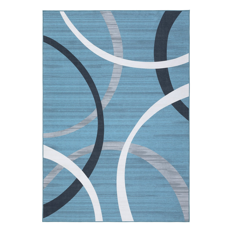 Modern Abstract Area Rug, Non-Slip Carpet for Entryway, Bedroom, Living Room, Hallway, Rectangle 8' x 10'