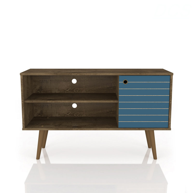Meuble télé autoportant pour salon et chambre à coucher, meuble télé, Brun et bleu