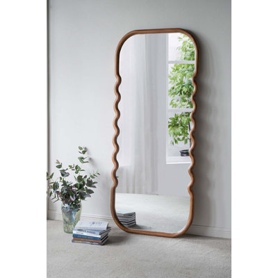 31.4X1.4X74" Oversized Wooden Floor Mirror