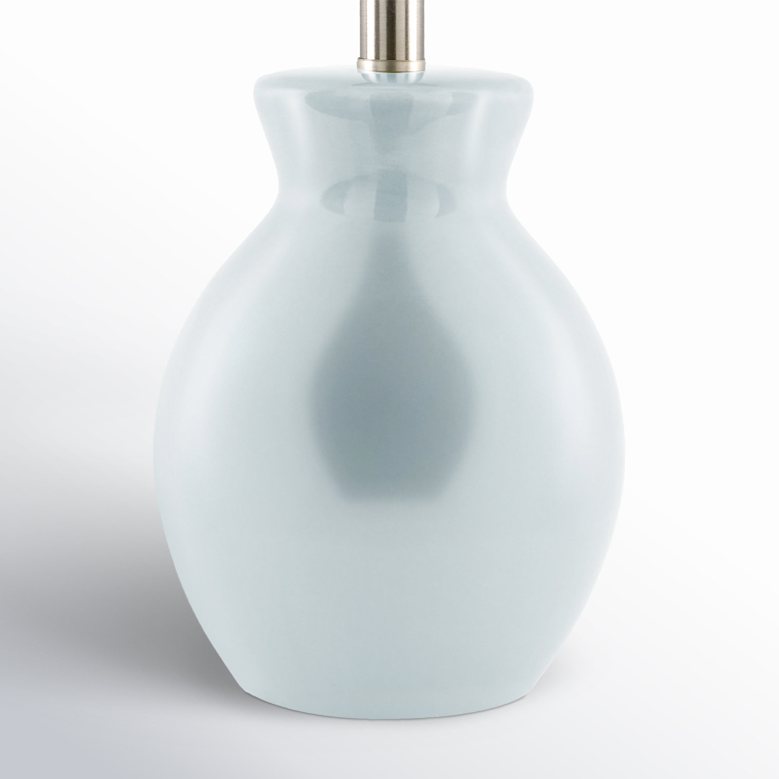 Momsen Scallop Shade Lamp, 15" H x 8" W x 8" D, Light Blue, White Twill