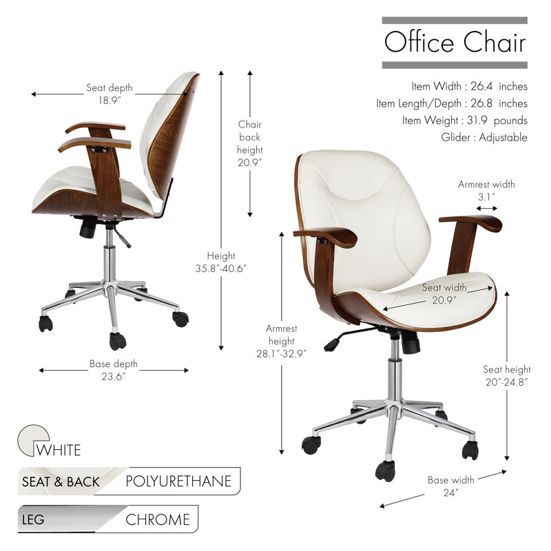 Tricia Office Chair, White