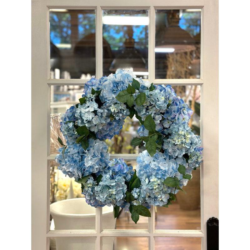 25" Spring Wreath and Centerpiece with Hydrangeas