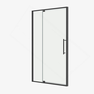 Porte de douche pivotante de 56 à 60 po x H 74 po, ouverte à l'extérieur, arrêt à 105 degrés, avec finition en verre trempé de 5/16 po