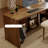 Light walnut L-Shaped Solid Wood desks-108205559