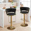 Swivel Upholstered Adjustable Height Bar Stool-393907101-428650024