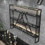 Metal Wall Mounted Wine Shelf for Bottles and Glass Storage
