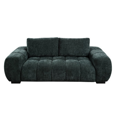 Causeuse en chenille verte