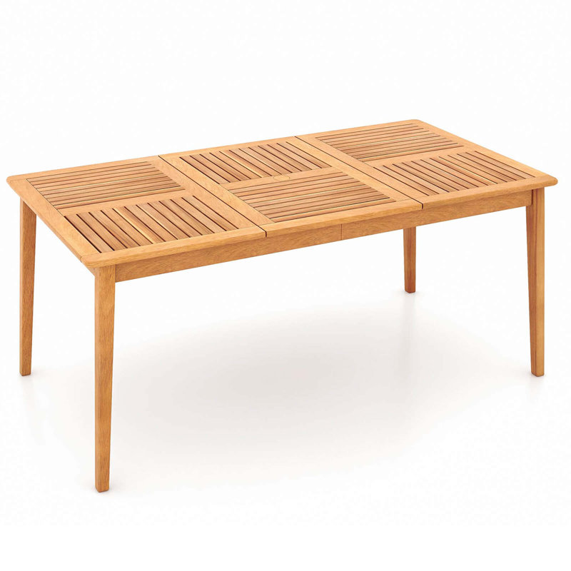 Outdoor Acacia Wood Dining Table With 1.96" Umbrella Hole Rectangular, H 30 po x L 35 po x l 67 po