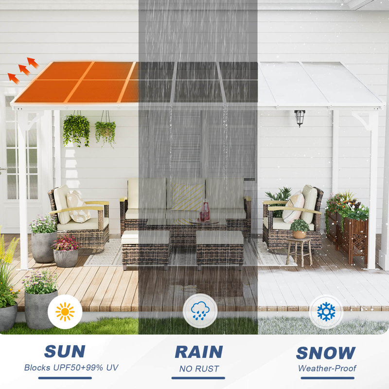 Gazebo, Wall Mounted Gazebo, Lean To Metal Awnings Gazebos, Gazebo Pergola With Sloped Roof, Outdoor Patio Gazebo Awning For Backyard, Deck