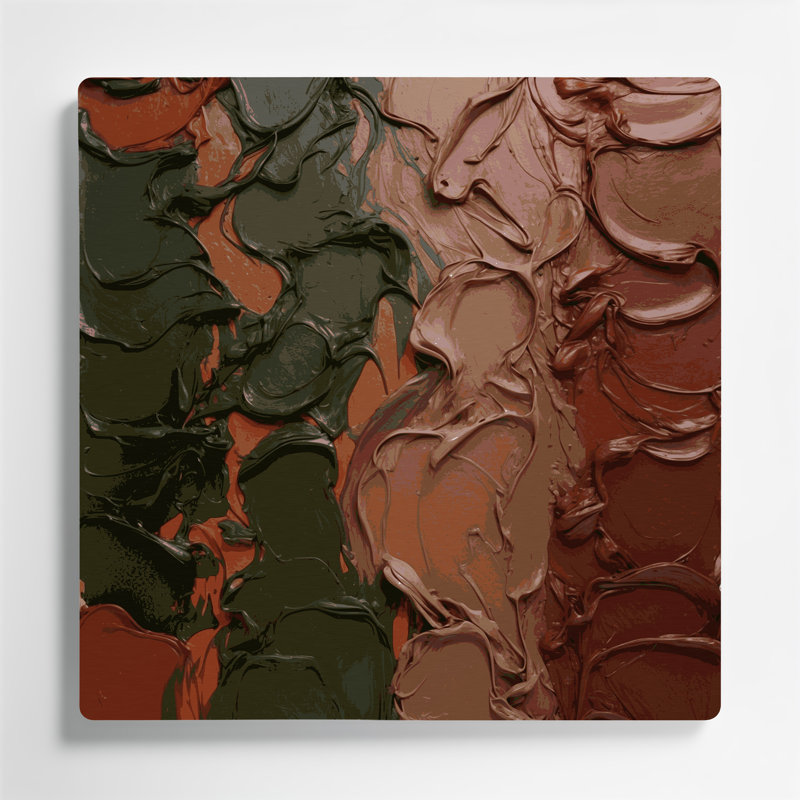 Abstrait couleur champ 70, art mural en métal brun, H 16 po x l 16 po