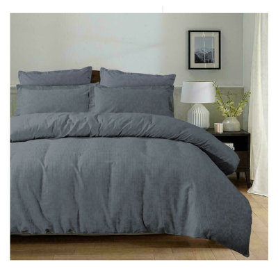 Zuniga Cotton Solid Colour Duvet Cover Set with Pillowcases