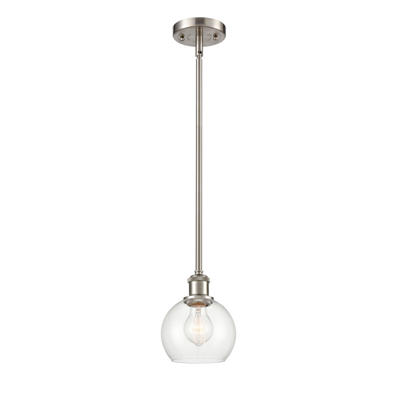 Luminaire suspendu sphère 1 lumière Cindi, Ampoule non incluse, Nickel satiné brossé