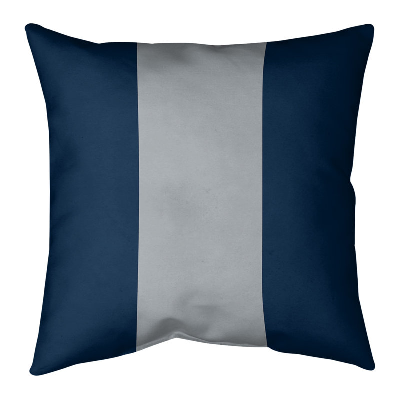 Coussin décoratif , 18 po x 18 po, Bourre en polyester, Bleu / Argent