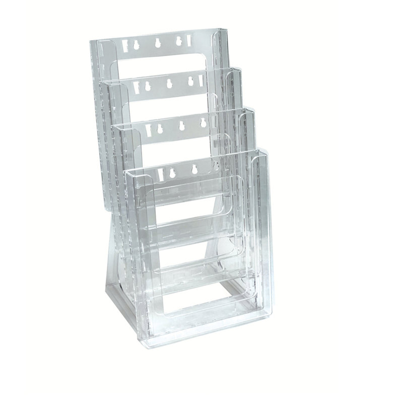 Clear Plastic Four-Tier Letter Size Brochure Holder