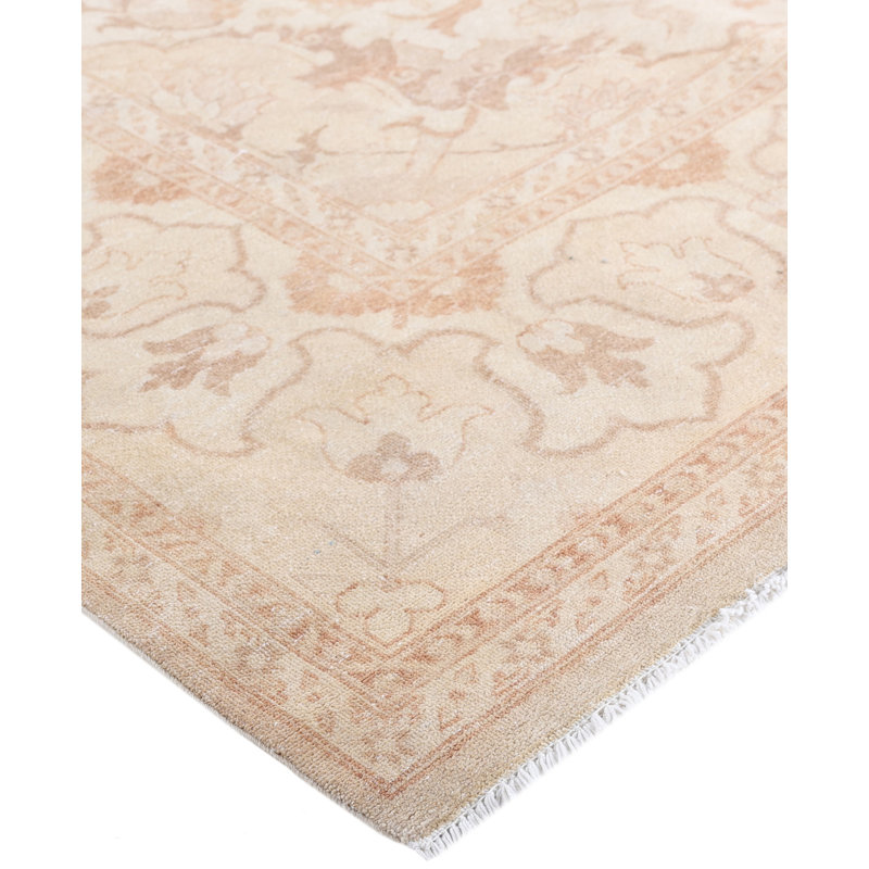 Overdyed Hand-Knotted Wool Modern-Contemporary Beige Area Rug 7' 10" x 9' 10"