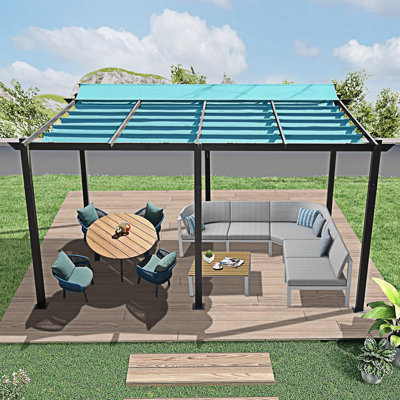 Pergola rétractable d'extérieur avec auvent résistant aux intempéries Pergola de jardin en aluminium