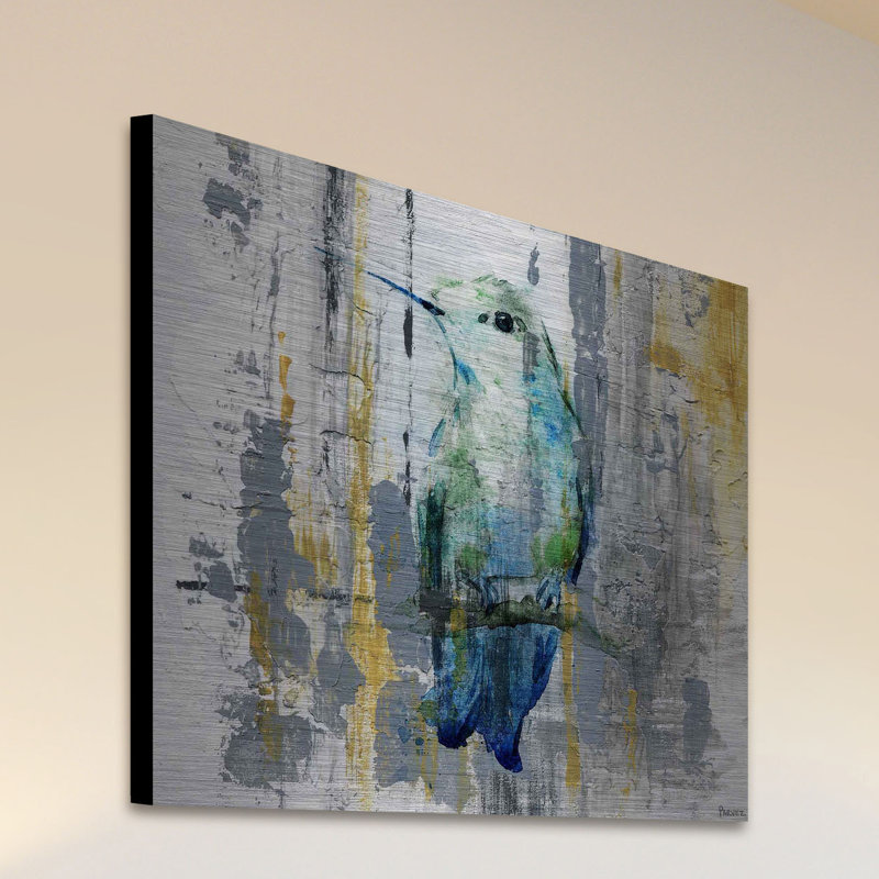 «Blue Songbird» par Parvez Taj - reproduction sur métal, H 12 po x l 12 po