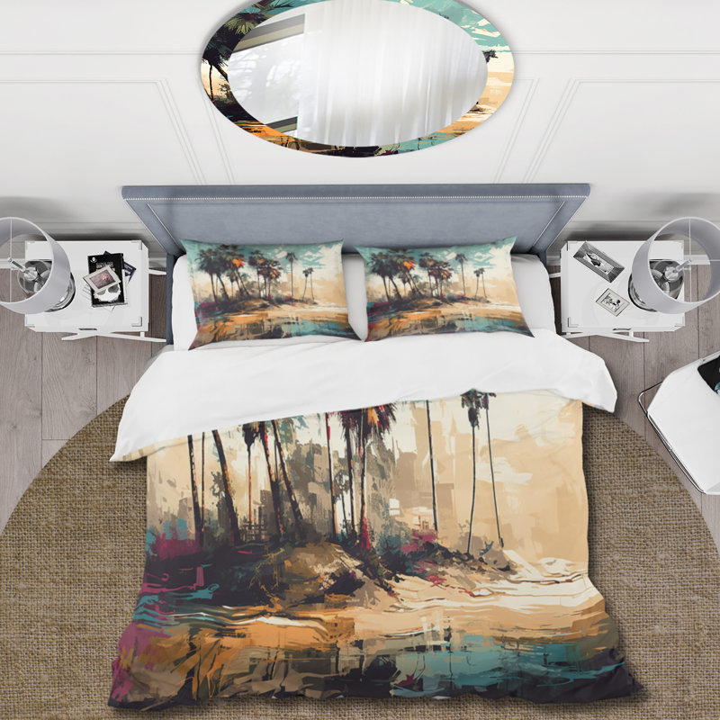 Ensemble de housse de couette en microfibre / polyester Blue Coastal Bohemia II