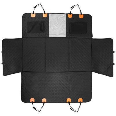 Housse de protection pour siège de voiture pour chien avec fermeture à glissière Sacs de rangement pour fenêtre Protecteur de siège de voiture imperméable en tissu 600d Oxford avec rabats pour voitures