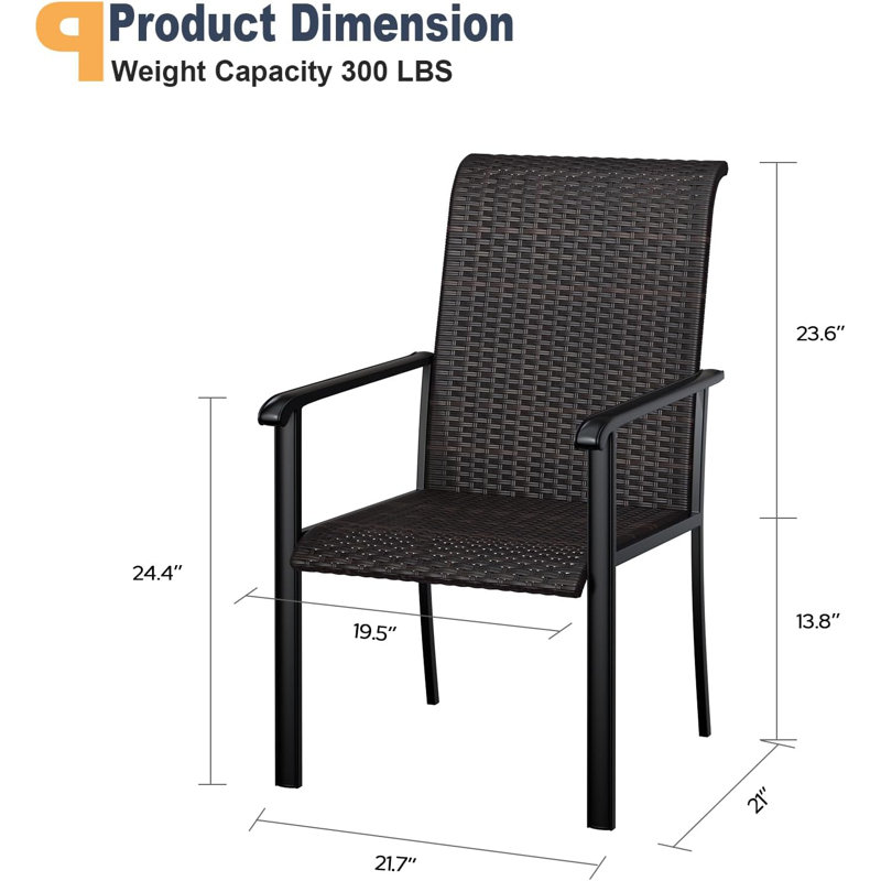 Chaise de patio Chuitna, Noir