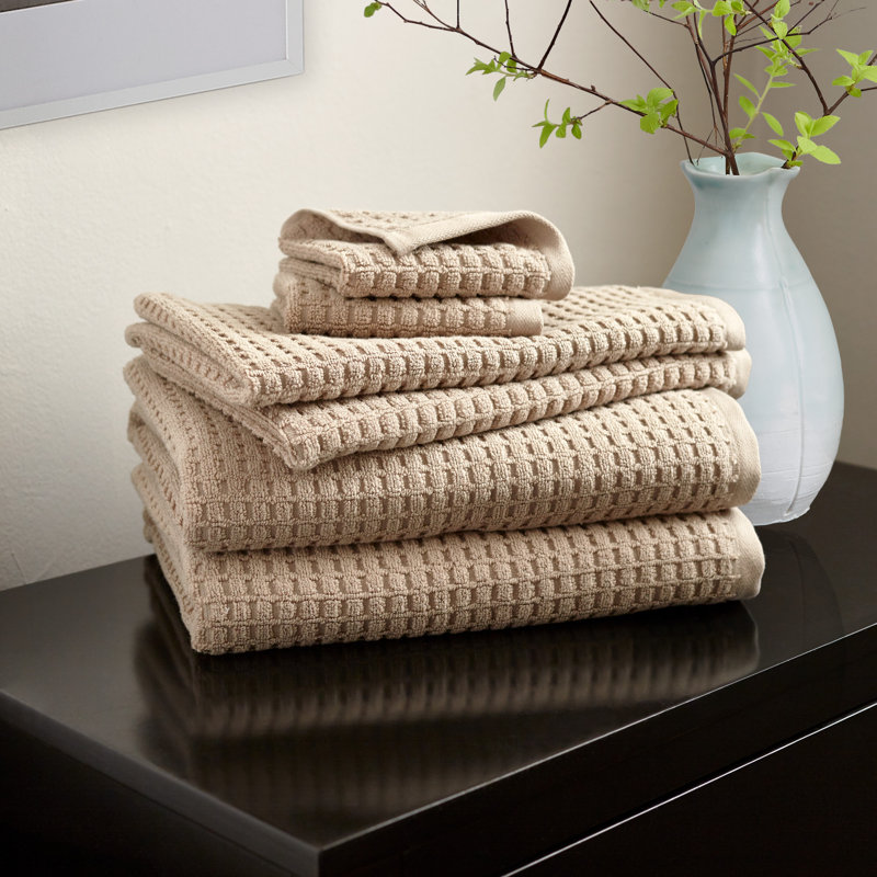 DKNY Quick Dry 6-piece Set, Beige, Washcloth - 6 Pack
