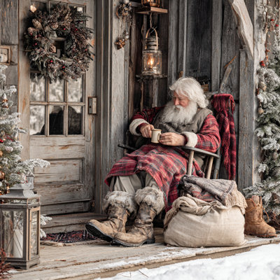 «Rustic Porch Rest», art mural sur toile tendue
