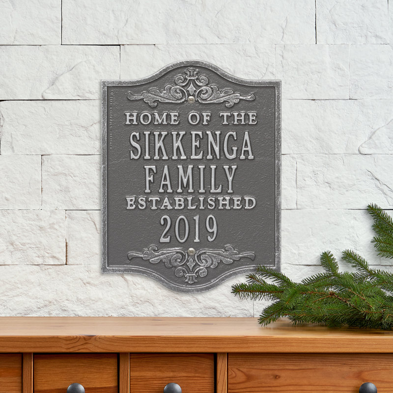 Buena 5-Line Wall Address Plaque, Bronze Verdigris