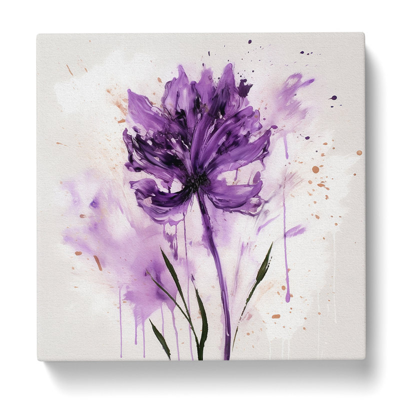 Lavender Flower Gestural Art No.1 - Print
