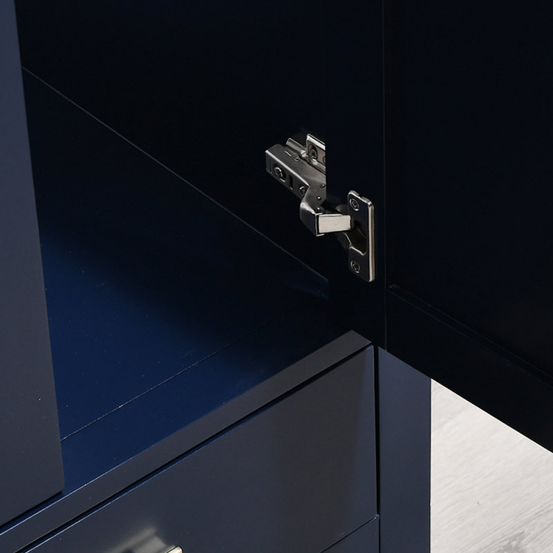 Render 30 In. W X 22 In. D Single Bathroom Vanity With Engineered Top, Blue, Gold