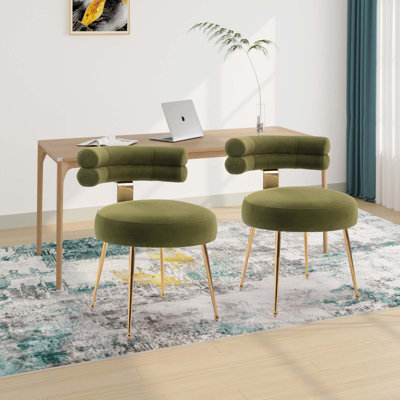 Chaise d'appoint en velours l 19,29 po Delainee