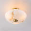 Plafonnier semi-encastré 3 lumières aspect albâtre