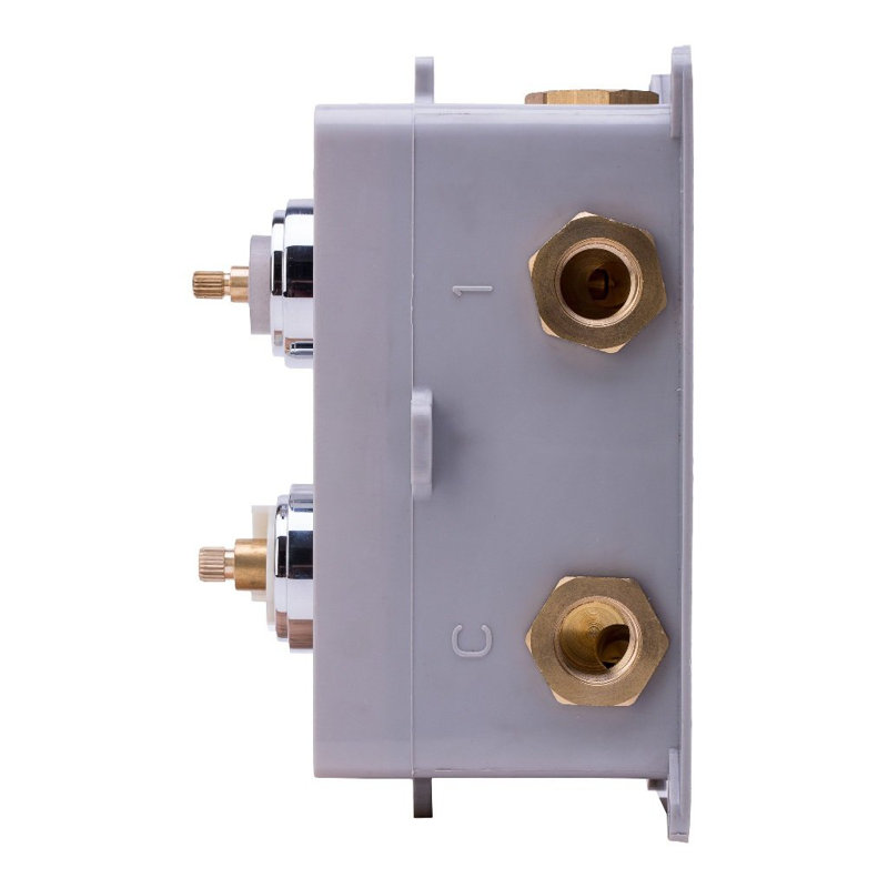 Metro Thermostatic 2-3 Way Shower Mixer - Wall Mount - 6" Brass/Matt Black, Polished Nickel