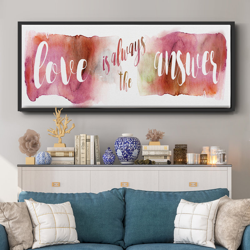 «Love is the Response» - Toile encadrée, H 12 po x l 30 po