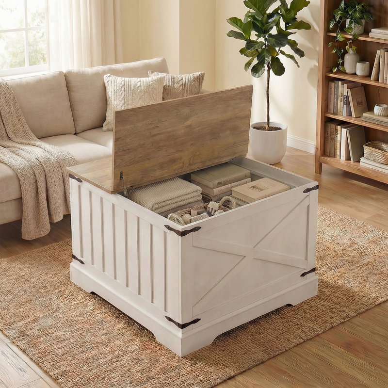Lift Top Coffee Table with Storage, Brown