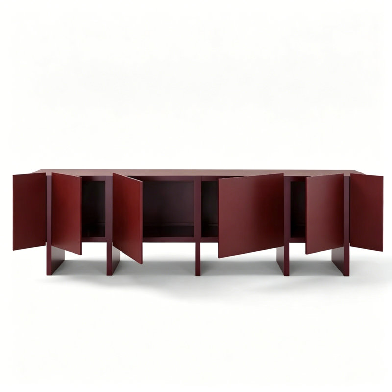 Meuble télé avec rangement de luxe de style italien, Vin rouge