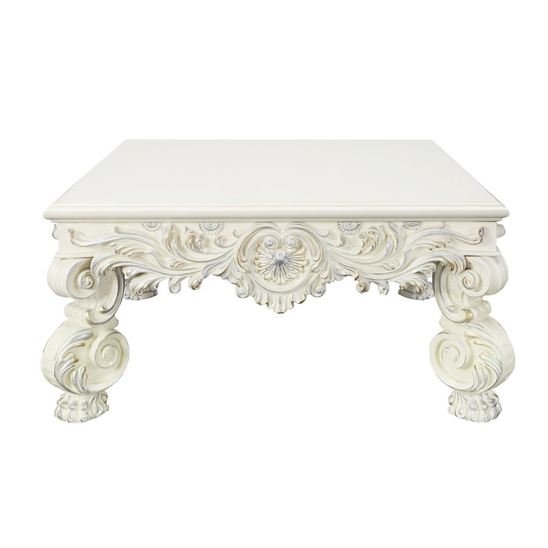 Antique White Finish Coffee Table