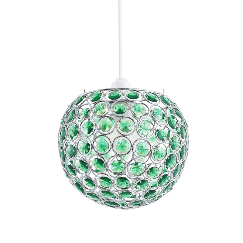 18cm H Metal Round Pendant Shade ( Screw On ), Green