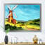 Paysage avec un moulin à vent et un toit de tuiles - Peinture sur toile-67236714-67236715